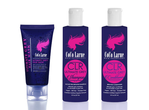 Products Ultimate Grey Hair Mask, Shampoo & Conditioner for grey, white and silver hair tones makes grays beautifully silver and brightens up whites