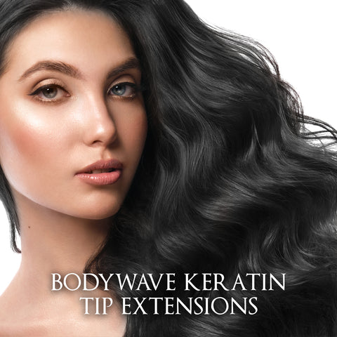 Keratin Bodywave Hair Extensions by CLR Healthy Hair Extensions (100 pieces) made with Remy Hair Extensions soft, smooth, 100% thick hair