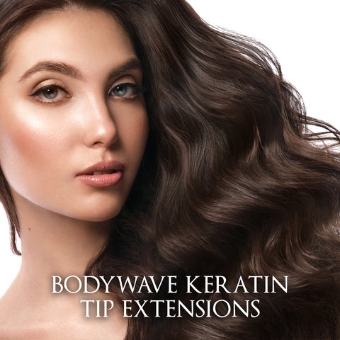 Keratin Bodywave Hair Extensions by CLR Healthy Hair Extensions (100 pieces) made with Remy Hair Extensions soft, smooth, 100% thick hair