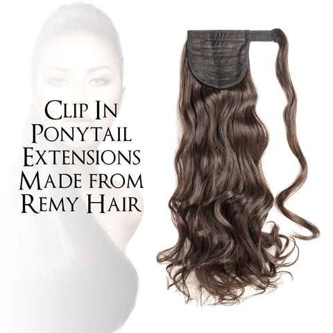 CLR | Clip in ponytail hair extensions- Halo | Thick silky and soft virgin hair| Brazilian Straight Remy hair - reuse up to 4 years