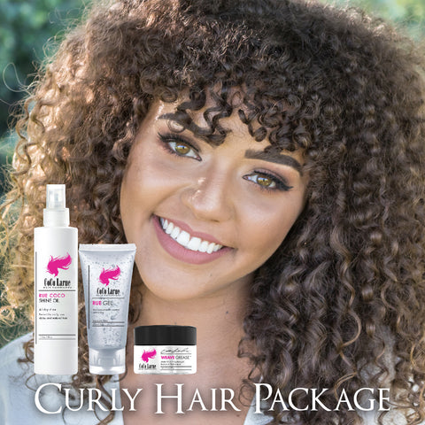 CLR Curly Hair Products | Shine Hair Oil Spray, Hair Gel, Weave Grease for Curly Hair, Straight and Extensions Hair Care Package (3pack)