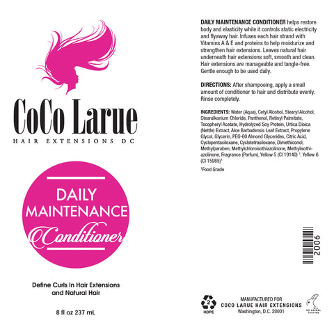 CLR Daily Maintenance Hair Conditioner-Increases Shine & Luster-Vitamins A&E and-Proteins-Best For Hair Extensions-Improve Hair Appearance 8oz