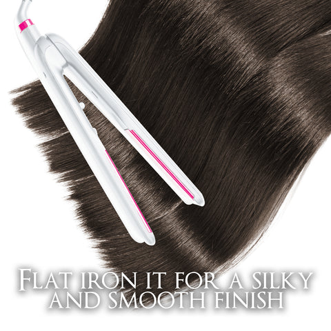 Fast Electric Hair Straightener and Curler with 360 Rotation - Best Rated 2 in 1 Hair Straightener and Curler - Fast Heating - No Damage - Works On All Hair Types