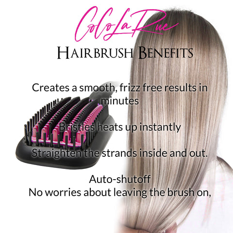 CLR Hair Hot Brush Straightener - Straightener hair in minutes. Smooth, Straight Hair In Half The Time For straight, smooth and frizz-free hair
