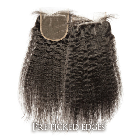CLR| Hair Closures | Curly Black Human Remy Hair Lace Front Closures |Thick and soft | Heat protective-Brazilian Bodywave Hair Extensions