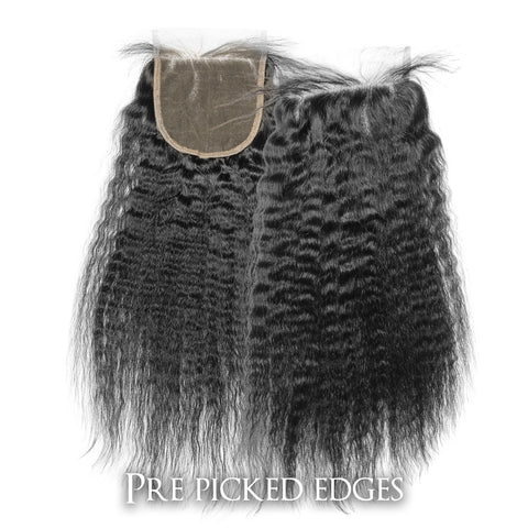 CLR| Hair Closures | Curly Black Human Remy Hair Lace Front Closures |Thick and soft | Heat protective-Brazilian Bodywave Hair Extensions