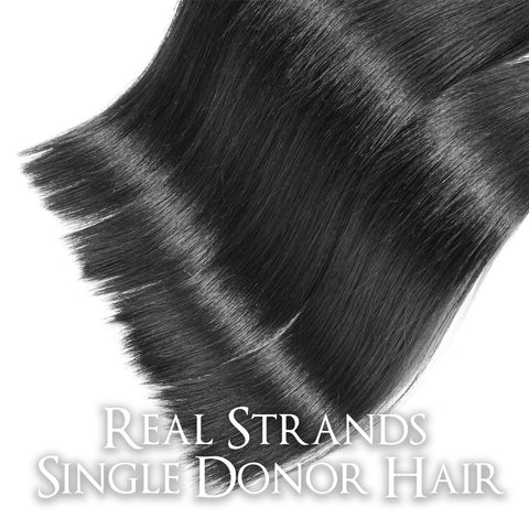 CLR | Tape in hair extensions | Thick silky and soft | Heat protective | All natural black | 20 inches