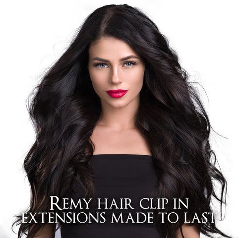 Clip in hair extension 100% natural hair | Thick silky and soft | Remy hair 7 pieces, use up to 4 years