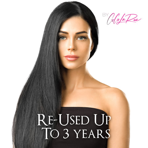 CLR | Tape in hair extensions | Thick silky and soft | Heat protective | All natural black | 20 inches