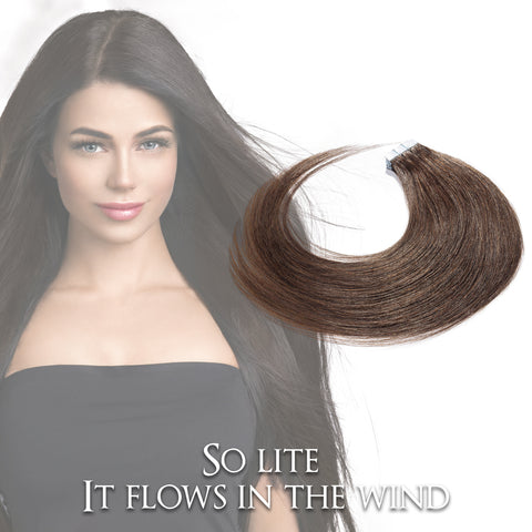 CLR | Tape in hair extensions | Thick silky and soft | Heat protective | All natural black | 20 inches