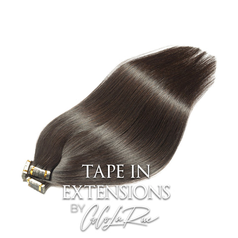 CLR | Tape in hair extensions | Thick silky and soft | Heat protective | All natural black | 20 inches
