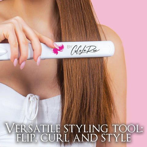 Fast Electric Hair Straightener and Curler with 360 Rotation - Best Rated 2 in 1 Hair Straightener and Curler - Fast Heating - No Damage - Works On All Hair Types